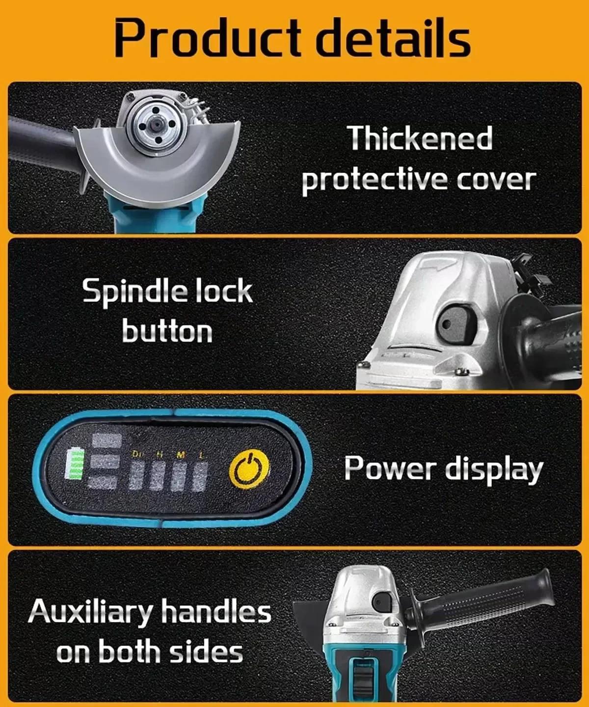 power tools Grinder Tool Wireless Power Tools Electric Grinder Angle Grinder Brushless Sander Angle | Fugo Best