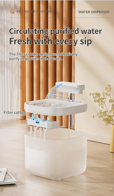 3L USB Pet Water Fountain with Pump & Filter Anti-Dry Burning Cat Water Dispenser Auto Recirculating Pet Water Flow Drinker | Fugo Best