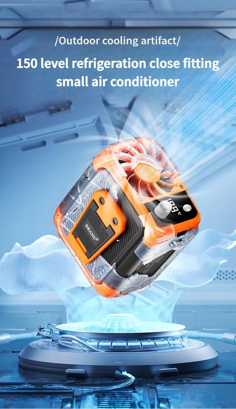 Mini high-speed waist fan, bladeless USB hanging neck fan, outdoor multifunctional mobile power lighting digital display fan | Fugo Best