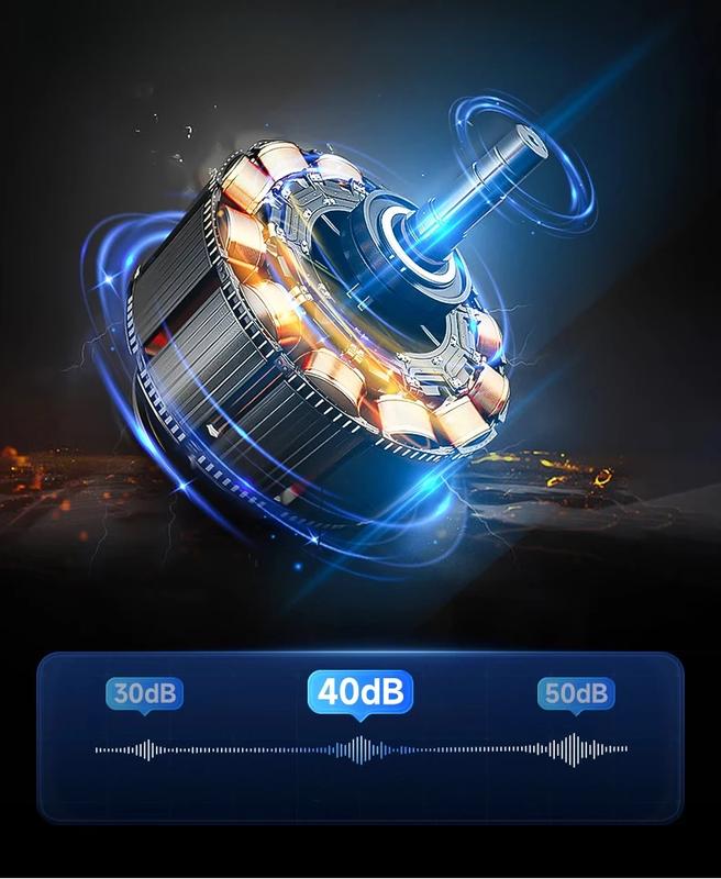 Mini high-speed waist fan, bladeless USB hanging neck fan, outdoor multifunctional mobile power lighting digital display fan | Fugo Best