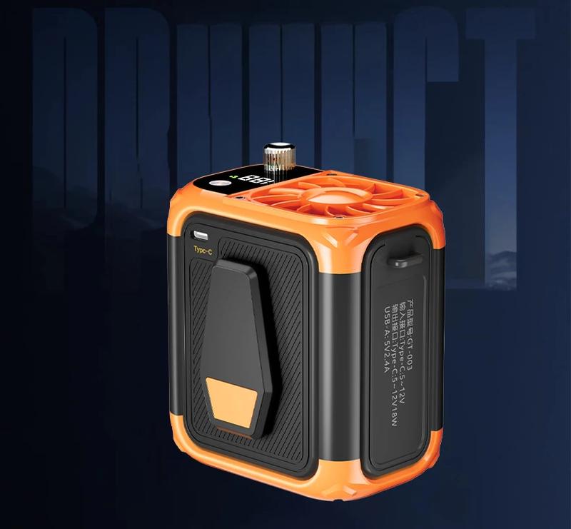 Mini high-speed waist fan, bladeless USB hanging neck fan, outdoor multifunctional mobile power lighting digital display fan | Fugo Best