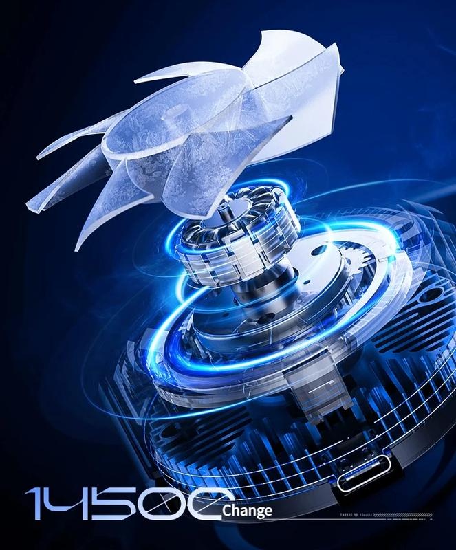 Mini high-speed waist fan, bladeless USB hanging neck fan, outdoor multifunctional mobile power lighting digital display fan | Fugo Best