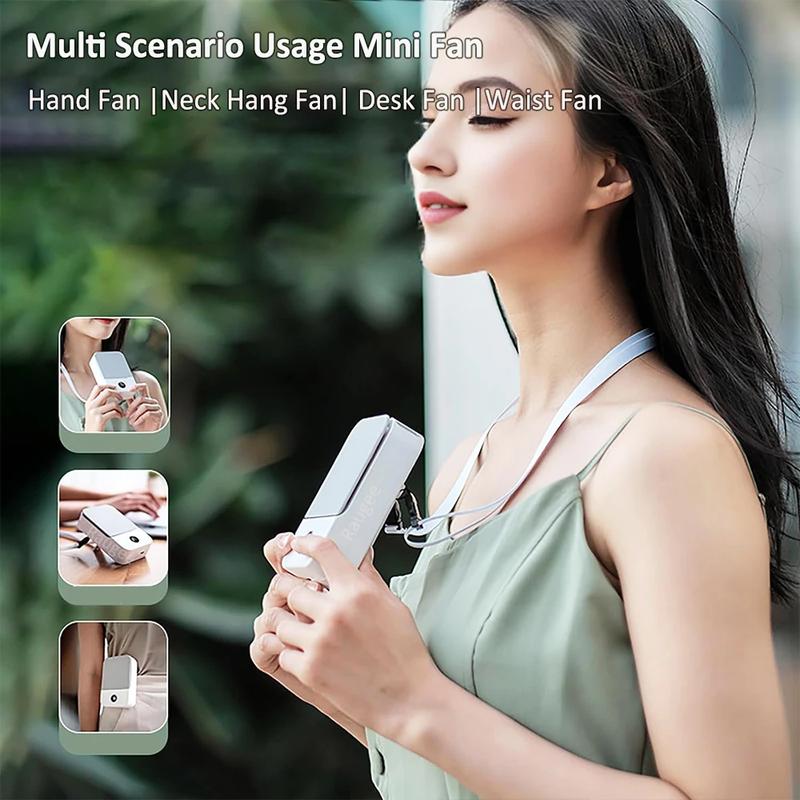 Waist Fan Portable Outdoor Mini Hanging Neck Fan 3 Gear Strong Wind Bladeless Waist Neck Fan Air Cooler USB Fan 2000Mah | Fugo Best