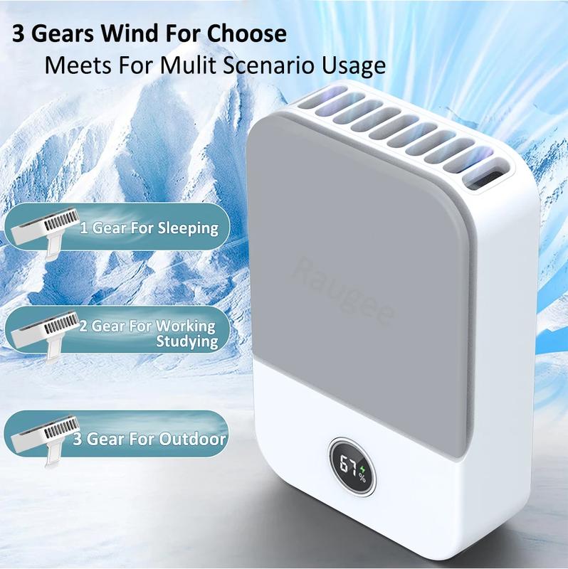 Waist Fan Portable Outdoor Mini Hanging Neck Fan 3 Gear Strong Wind Bladeless Waist Neck Fan Air Cooler USB Fan 2000Mah | Fugo Best