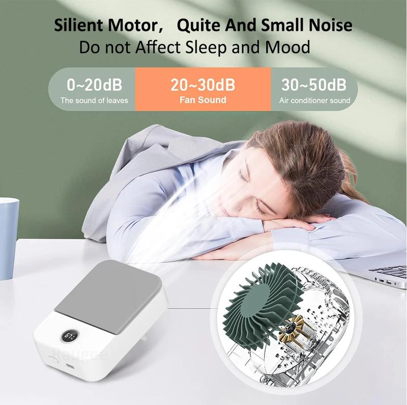 Waist Fan Portable Outdoor Mini Hanging Neck Fan 3 Gear Strong Wind Bladeless Waist Neck Fan Air Cooler USB Fan 2000Mah | Fugo Best