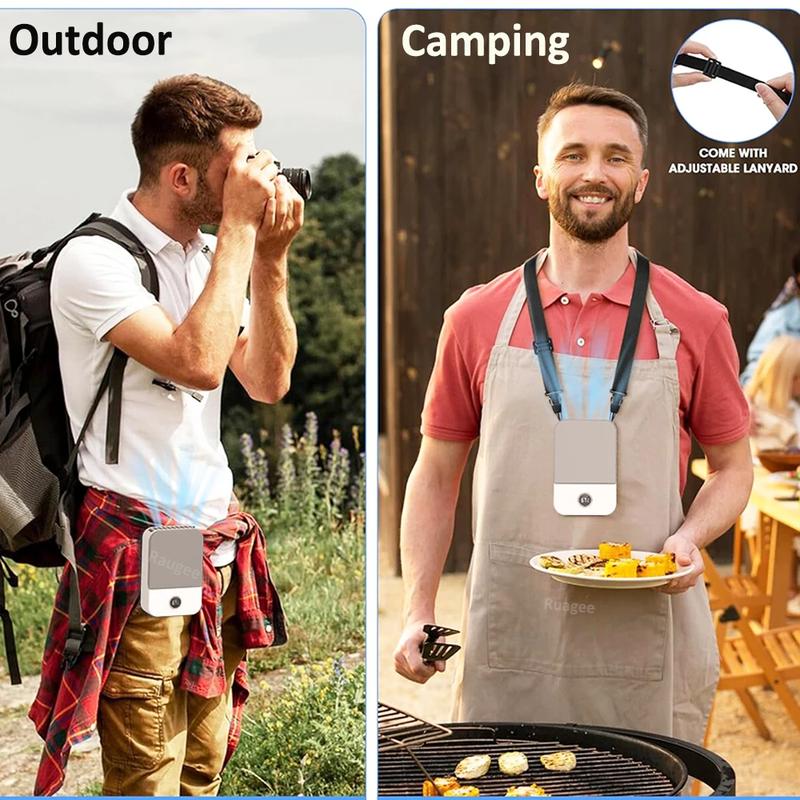 Waist Fan Portable Outdoor Mini Hanging Neck Fan 3 Gear Strong Wind Bladeless Waist Neck Fan Air Cooler USB Fan 2000Mah | Fugo Best