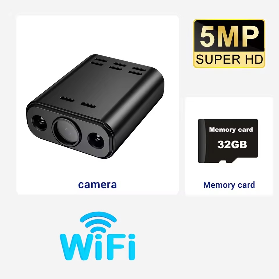 5MP Mini WIFI Camera HD Built-in Battery Human Tracking IP Remote Monitoring Camcorders IR Night Vision Body Cam Protable Cam | Fugo Best