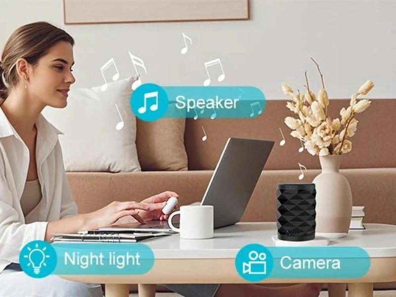 1080P HD Mini WiFi Camera Bluetooth Speaker Camera Bidirectional Intercom Night Vision Motion Detection Home Security Monitoring | Fugo Best