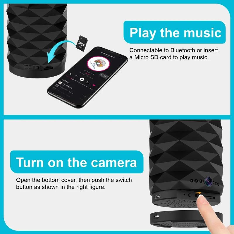 1080P HD Mini WiFi Camera Bluetooth Speaker Camera Bidirectional Intercom Night Vision Motion Detection Home Security Monitoring | Fugo Best