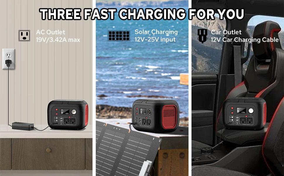 600W/300W/200W/120W Portable Power Station,110V AC Outlets Solar Generator Storage Energy Power Bank For Camping Travel RV Home | Fugo Best