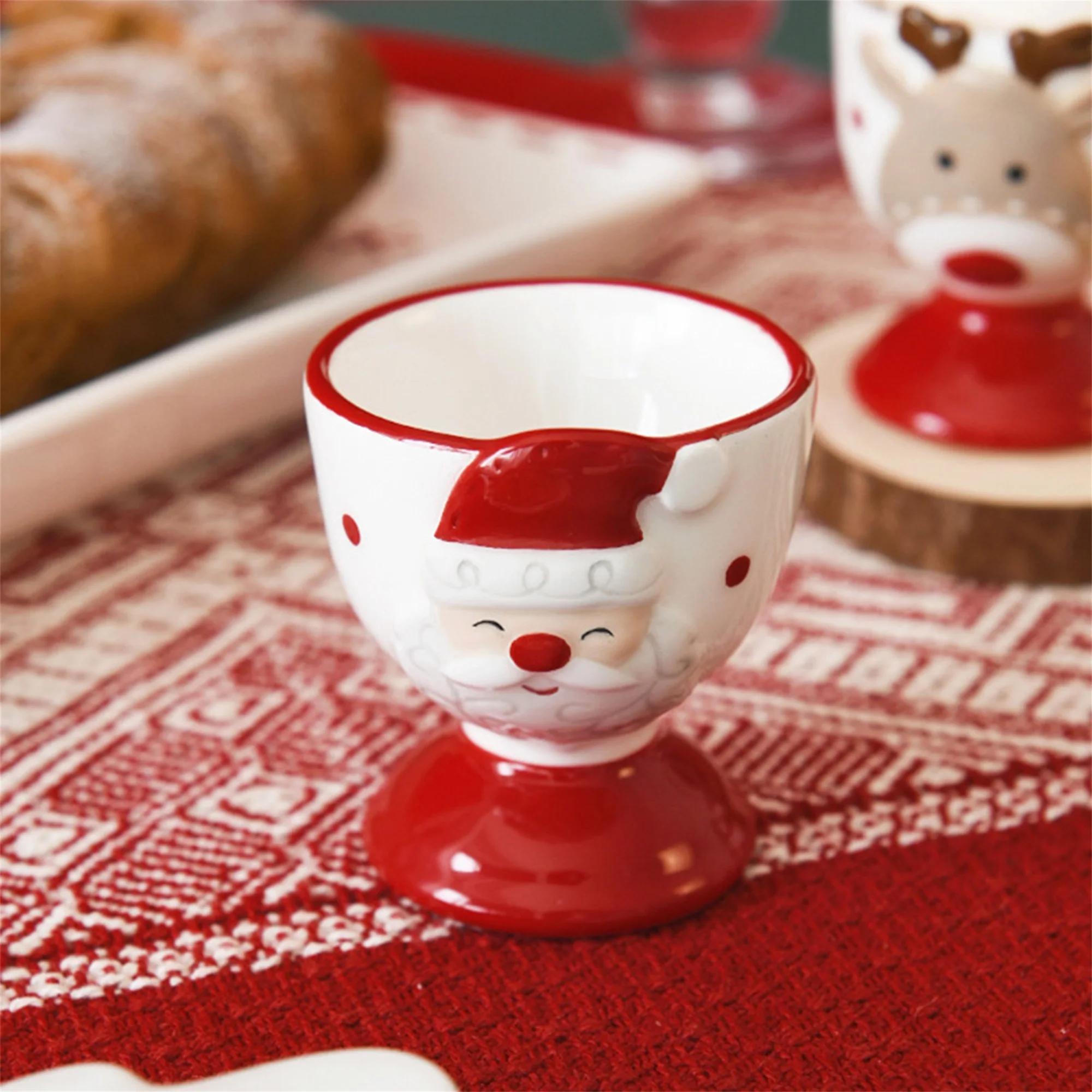 Festive Christmas Ceramic Mug Set with Adorable Santa and Reindeer Design for Home Kitchen Holiday Decor | Fugo Best