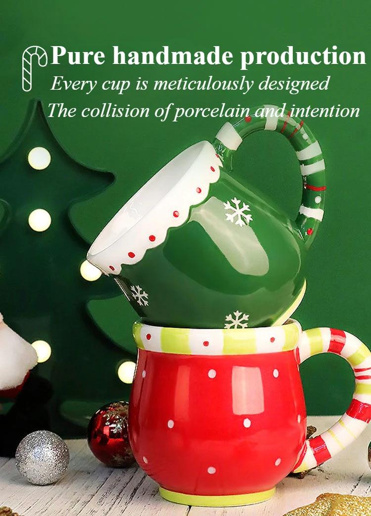 Latest popular Santa Claus cup ceramic cup gift box with cartoon 3D hand drawn gift creative mug Christmas holiday gift | Fugo Best