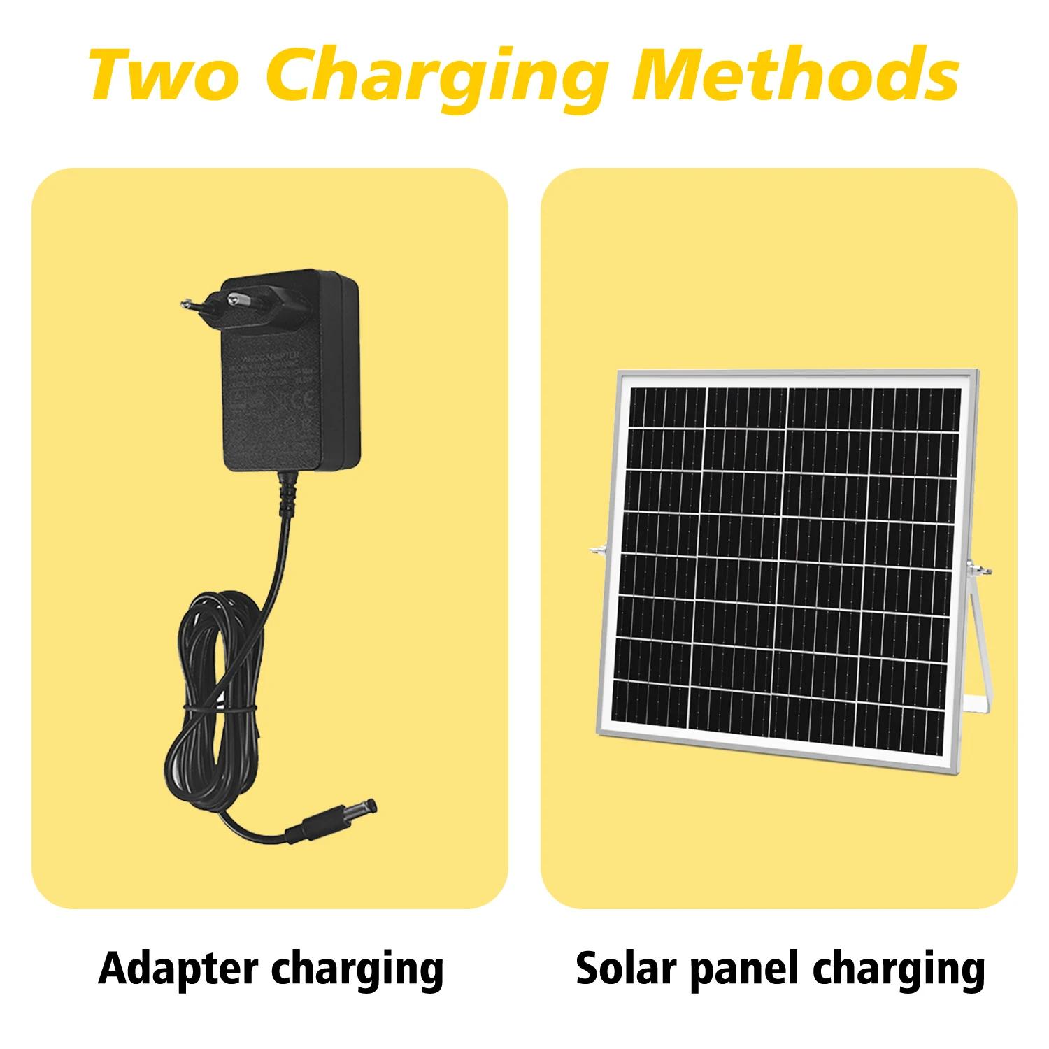 12 Inch Portable Rechargeable Table Fan with Solar Panel Powered and AC Charger Dual Input for Household, Camping, Fishing | Fugo Best