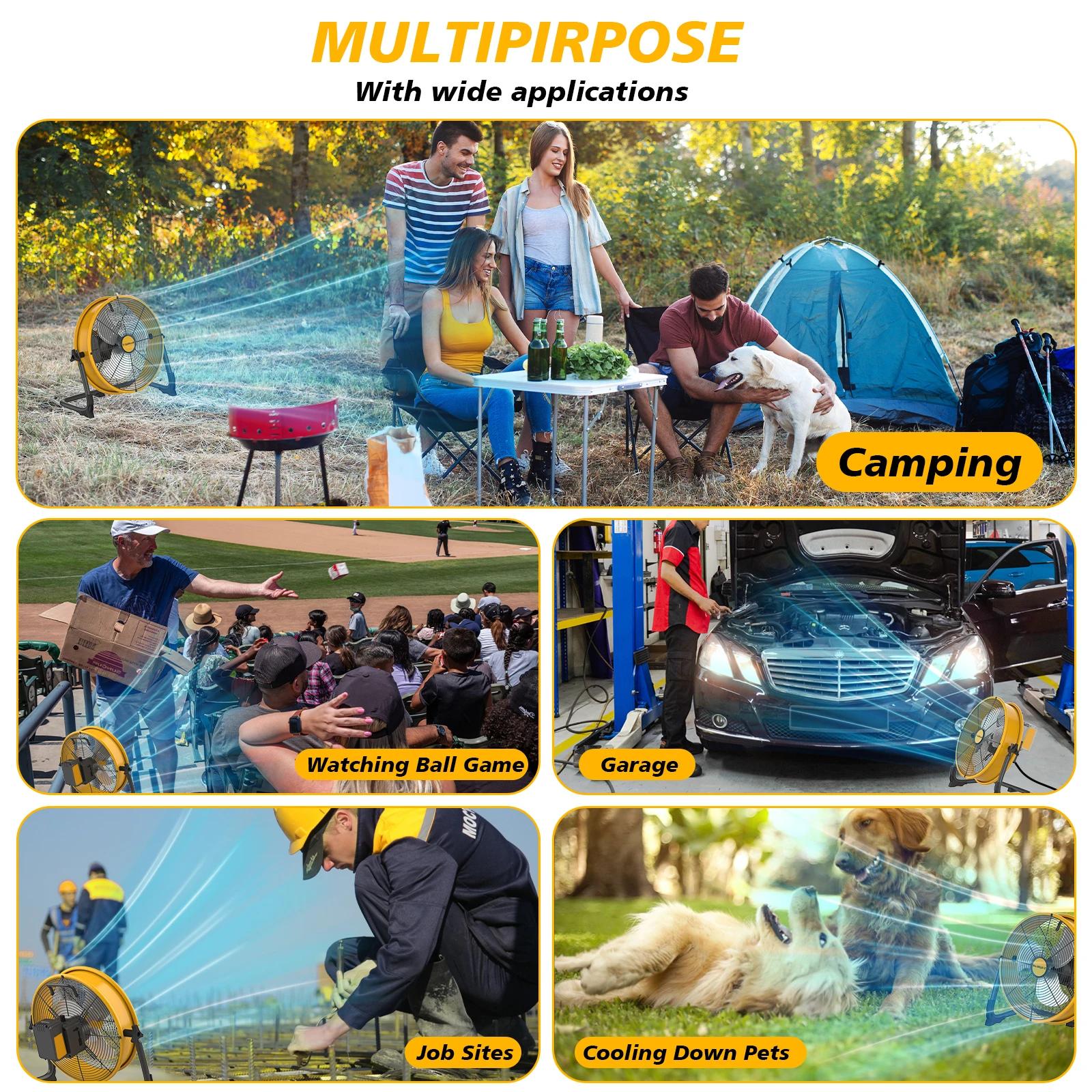 12 Inch Portable Rechargeable Table Fan with Solar Panel Powered and AC Charger Dual Input for Household, Camping, Fishing | Fugo Best