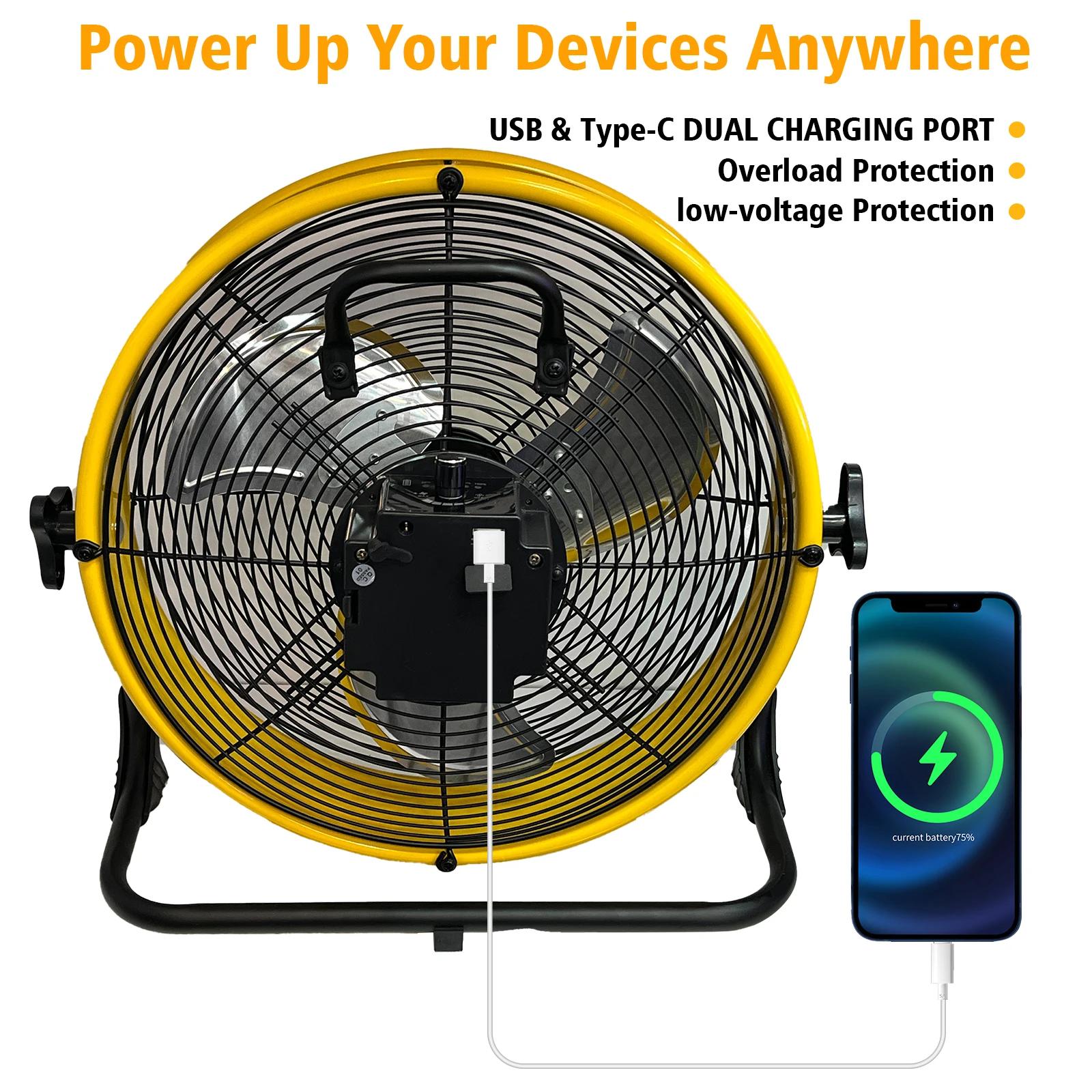 12 Inch Portable Rechargeable Table Fan with Solar Panel Powered and AC Charger Dual Input for Household, Camping, Fishing | Fugo Best