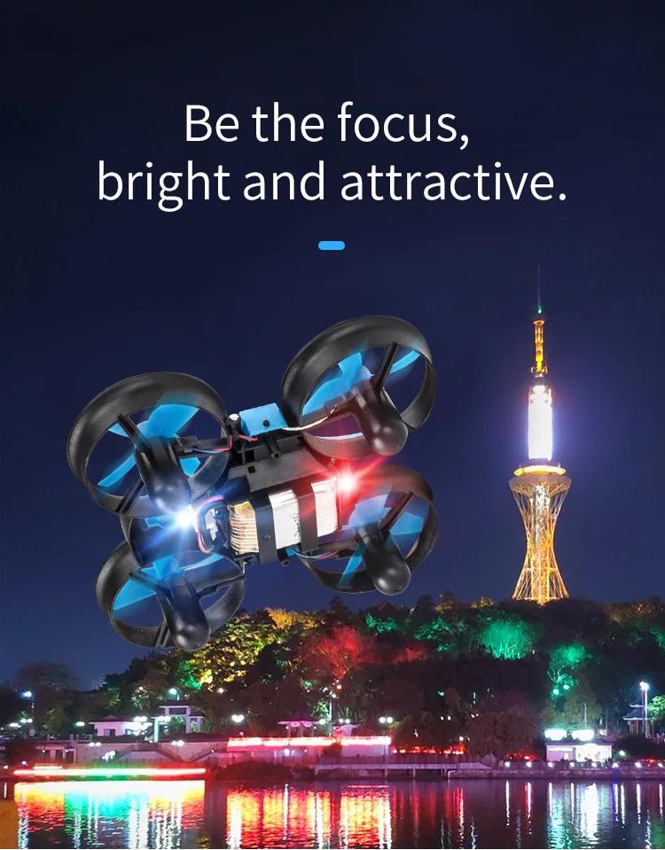 Upgraded JJRC H36F Mini Drone Helicopter 2.4G 4CH 6-Axis Gyro Speed 3D Flip Headless Mode RTF Boat Car Water Ground Air 3-mode | Fugo Best