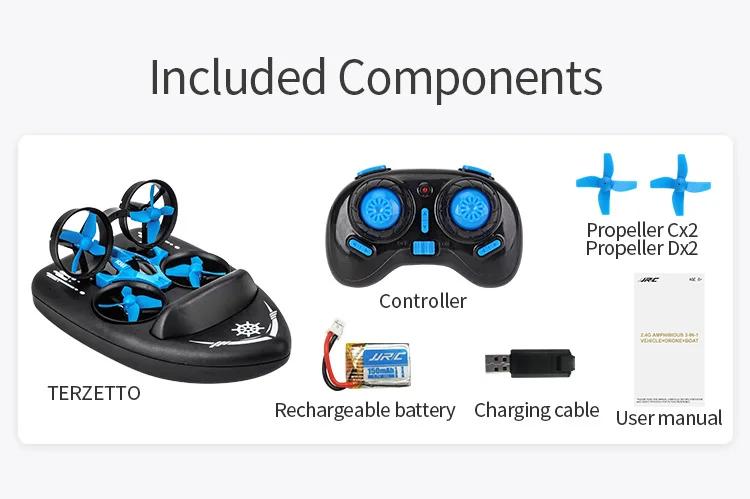 Upgraded JJRC H36F Mini Drone Helicopter 2.4G 4CH 6-Axis Gyro Speed 3D Flip Headless Mode RTF Boat Car Water Ground Air 3-mode | Fugo Best