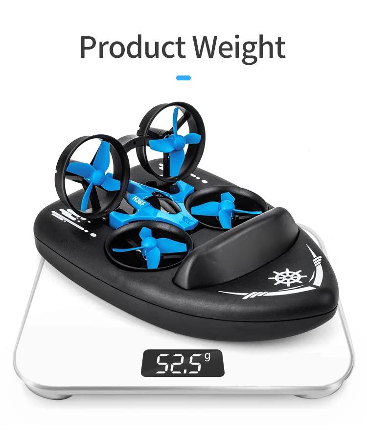 Upgraded JJRC H36F Mini Drone Helicopter 2.4G 4CH 6-Axis Gyro Speed 3D Flip Headless Mode RTF Boat Car Water Ground Air 3-mode | Fugo Best