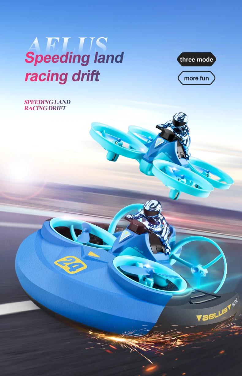 4DRC Mini RC Drone Altitude Hold Headless Mode 3 in 1 Sea Land Air Flight 2.4G Remote Control Quadcopter Boat RC Helicopter Toys | Fugo Best