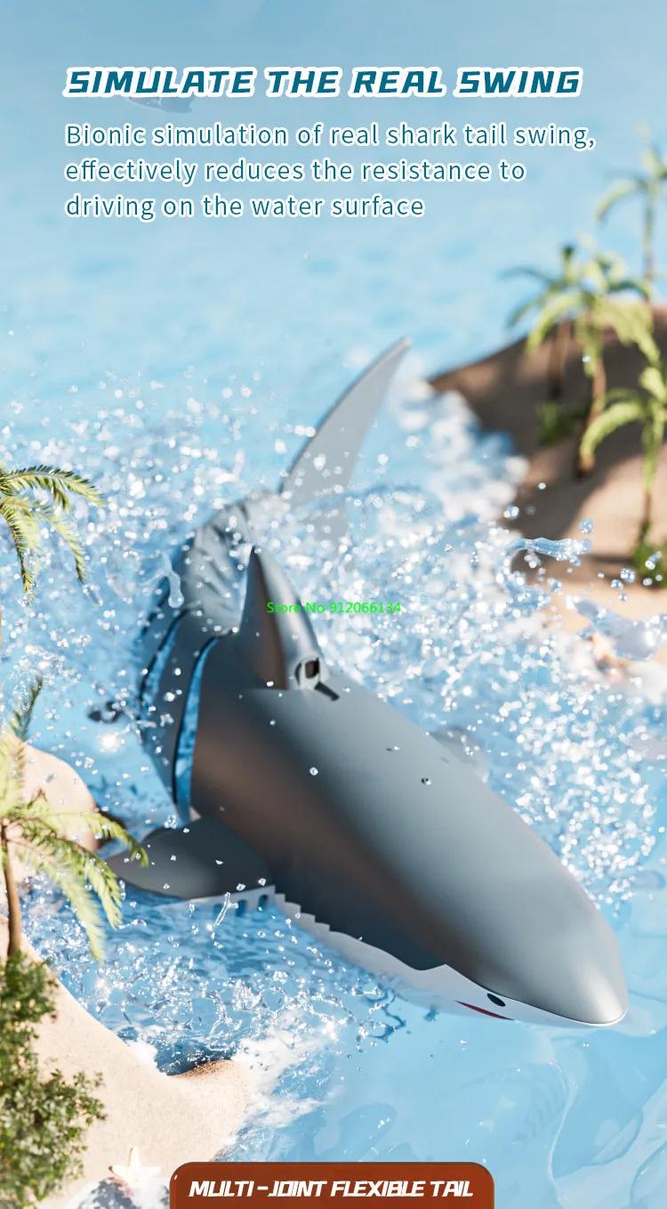 Simulated Waterproof HD Camera WIFI FPV RC Shark Boat 2.4G LED Lighting Swing Off Water Sensing Remote Control Boat Shark Animal | Fugo Best