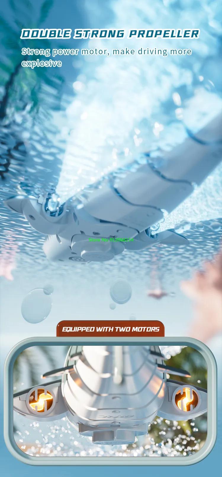 Simulated Waterproof HD Camera WIFI FPV RC Shark Boat 2.4G LED Lighting Swing Off Water Sensing Remote Control Boat Shark Animal | Fugo Best