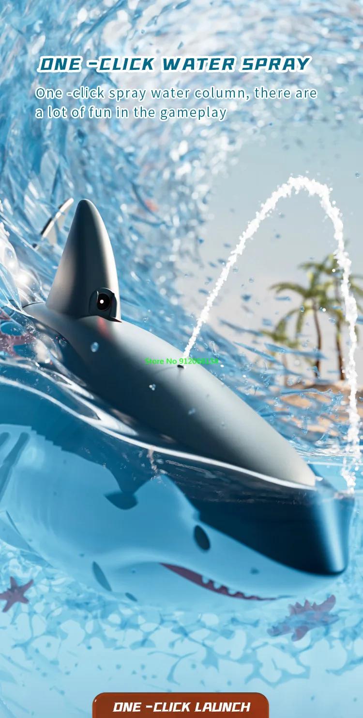 Simulated Waterproof HD Camera WIFI FPV RC Shark Boat 2.4G LED Lighting Swing Off Water Sensing Remote Control Boat Shark Animal | Fugo Best