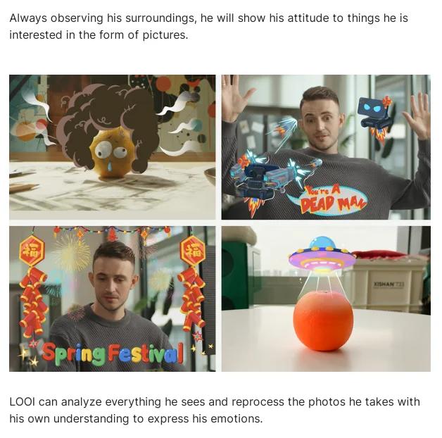 looi mobile phone robot chatgpt large model English voice dialogue visual recognition interactive smart toy gift | Fugo Best