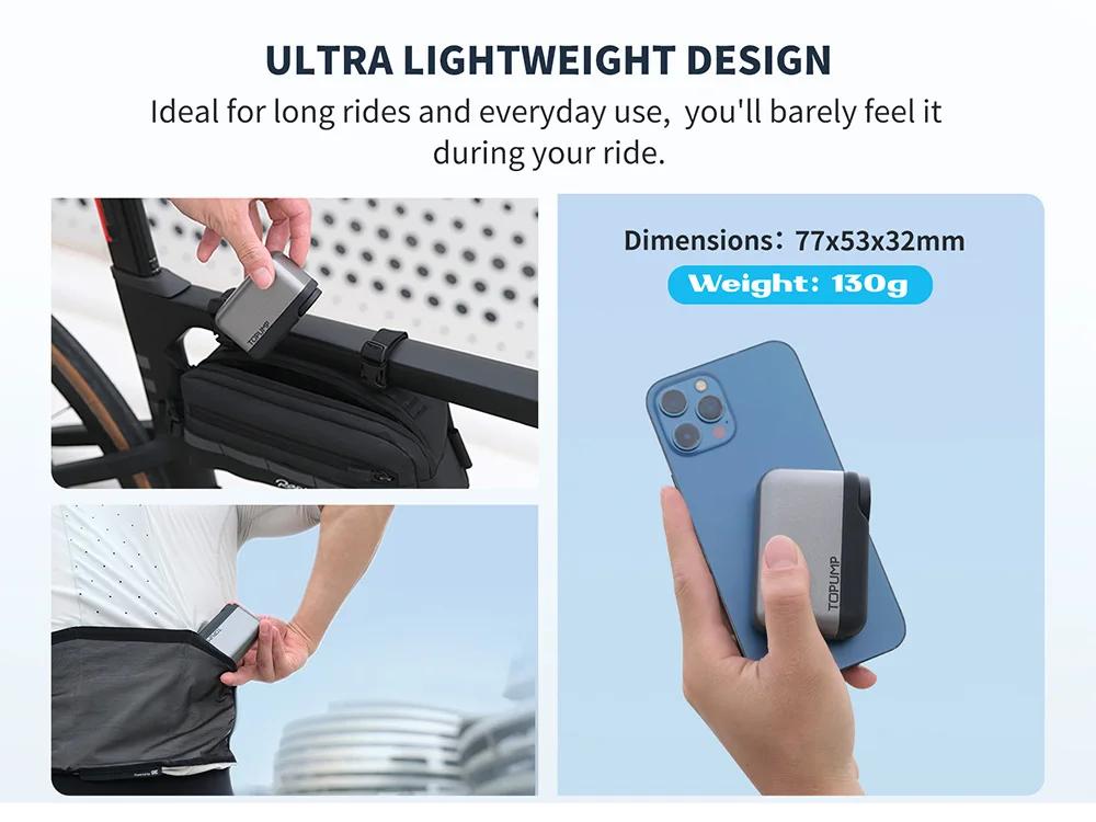  TOPUMP TB2 PRO Mini Portable Electric Pump for Bike Cordless Tire Inflator 120PSI Max 450mAh Battery with Screen Fast Charging | Fugo Best