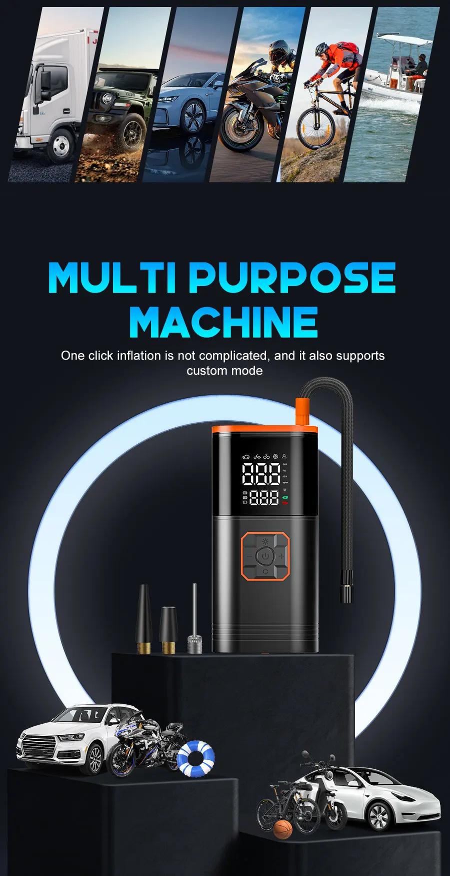 Digital Display Portable Tire Inzzator, USB Rechargeable Air Compressor for Car Bike Motorcycle Tires, Balls, Inflatable Toys | Fugo Best