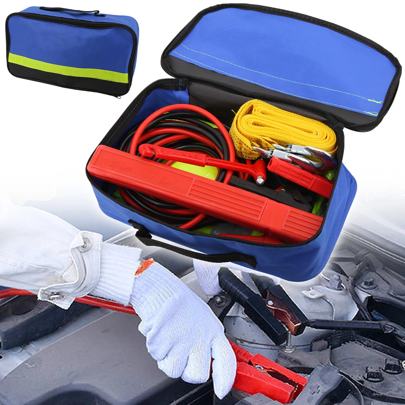 Car Emergency Roadside Assistance Kit Jumper Cable Tow Strap First Aid Survival Supplies Pack Motorist Self-Defense Satefy Tool | Fugo Best