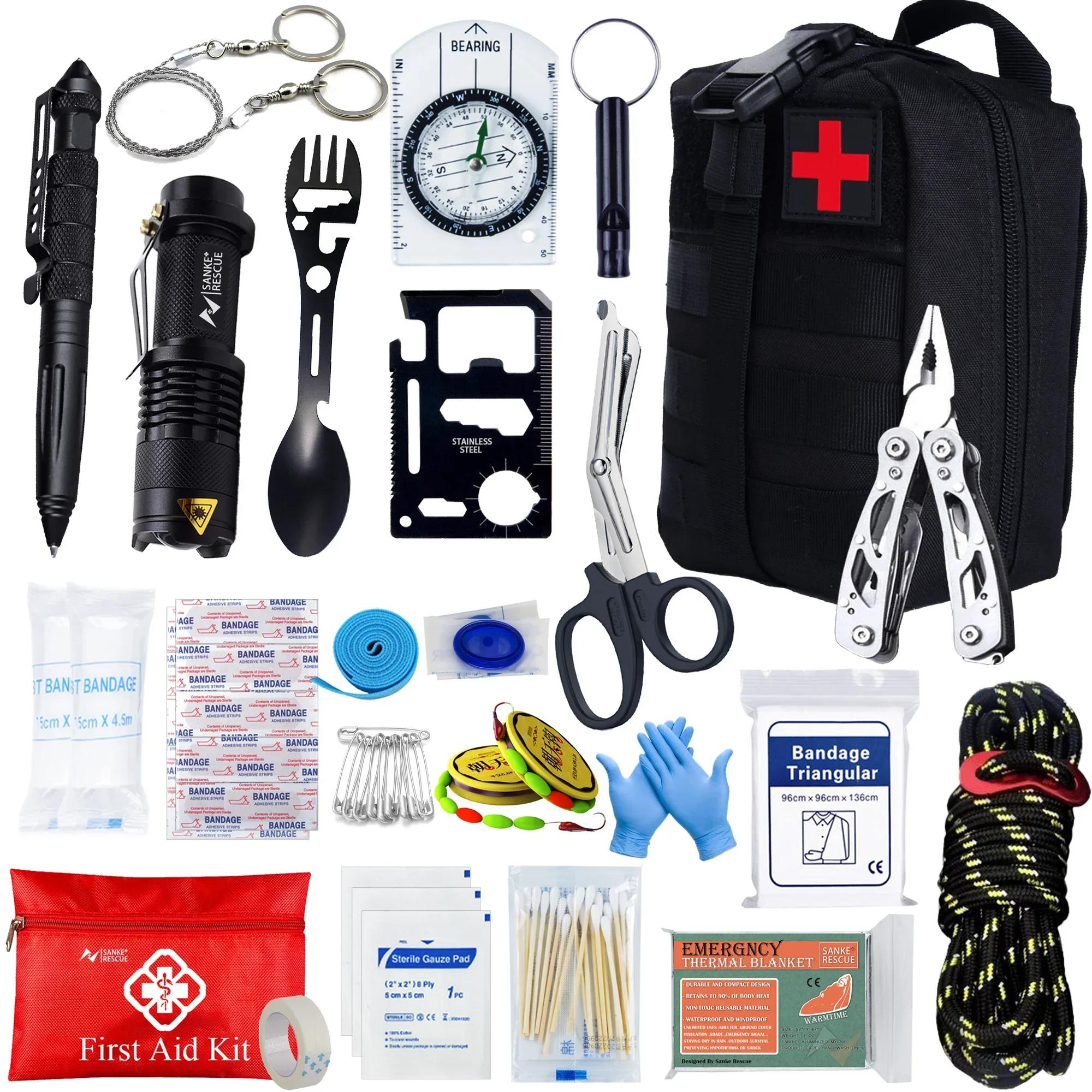 Survival First Aid Kit Survival Full Set Molle Outdoor Gear Emergency Kits Trauma Bag Camping Hiking IFAK Adventures Bag | Fugo Best