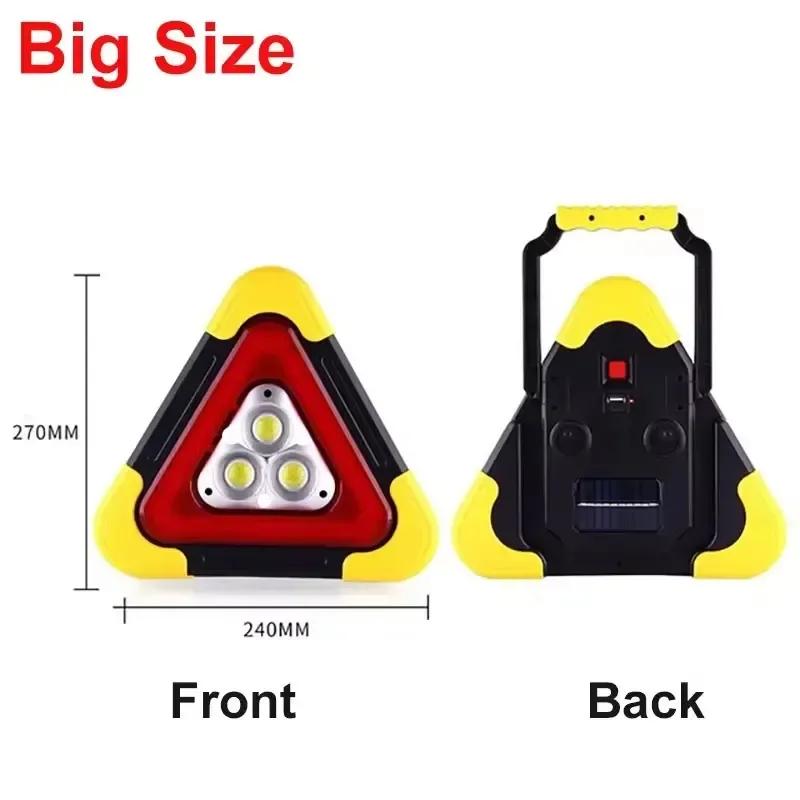 Solar Emergency Triangle Light for Car, 3-in-1 Warning Lamp with Flashing Alarm, Portable Safety Light for Breakdown & Outdoors | Fugo Best