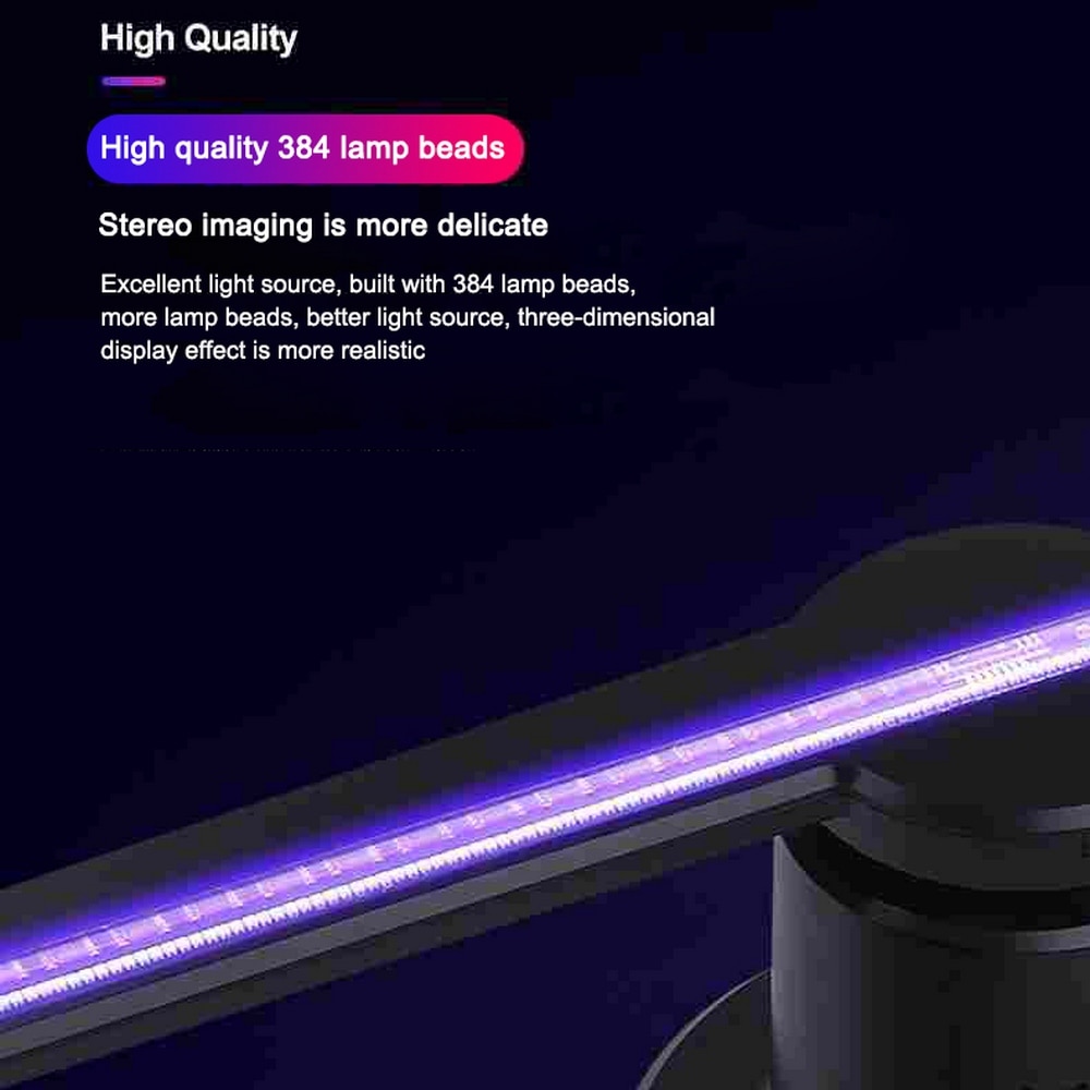 Wifi 3D Hologram Projector Fan 638 LED Holographic Imaging Lamp Player 3D Remote Advertising Display Projector Light With 16G TF | Fugo Best