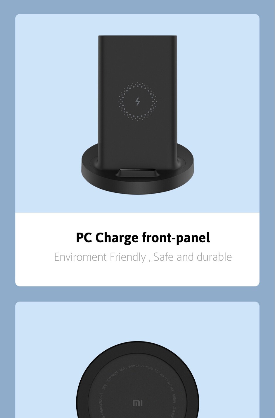 Xiaomi Wireless Charger 20W Max Qi Fast Wireless Charging Stand Horizontal for Mi 9 Pro (20W) MIX 2S Samsung S10 S20 | Fugo Best