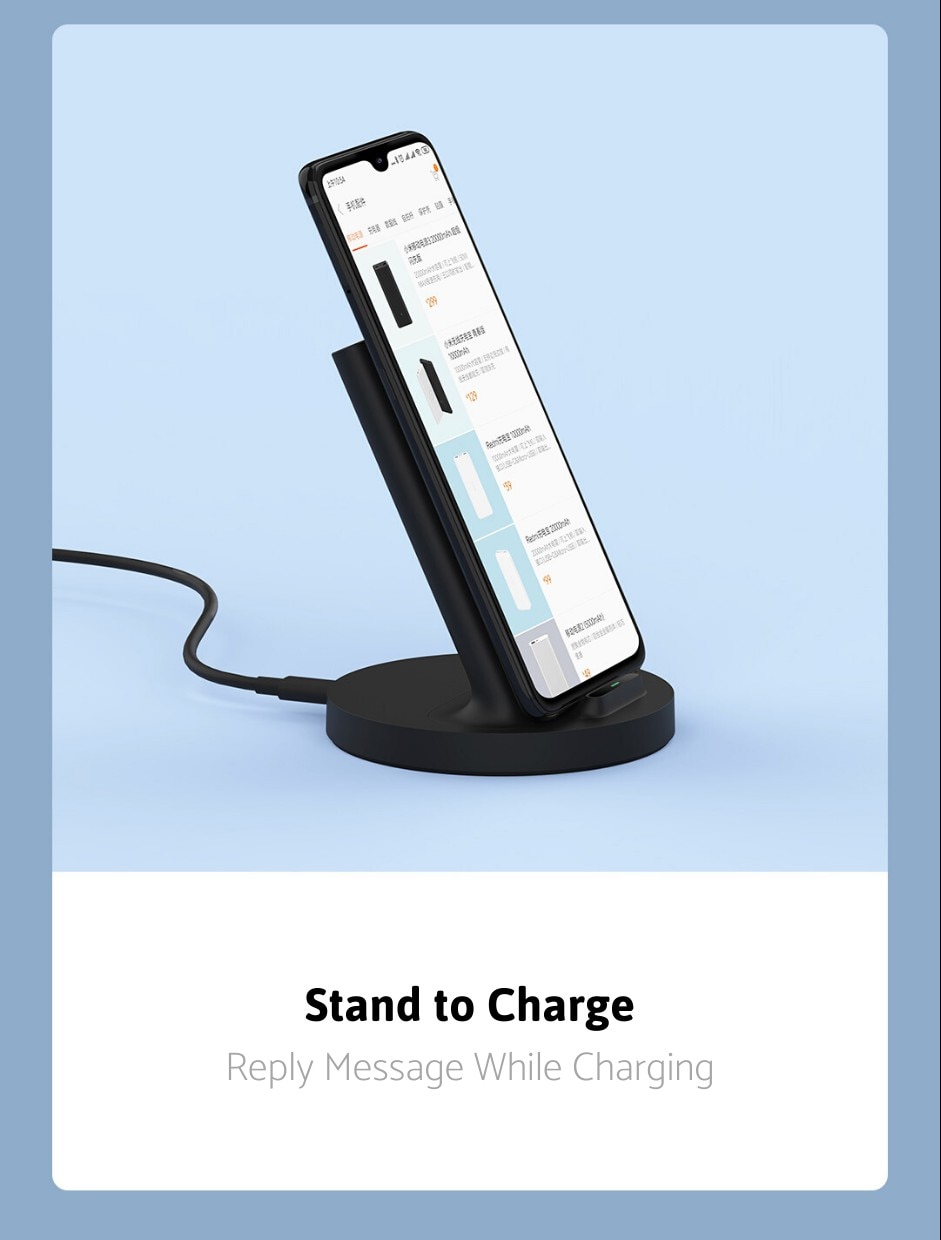Xiaomi Wireless Charger 20W Max Qi Fast Wireless Charging Stand Horizontal for Mi 9 Pro (20W) MIX 2S Samsung S10 S20 | Fugo Best