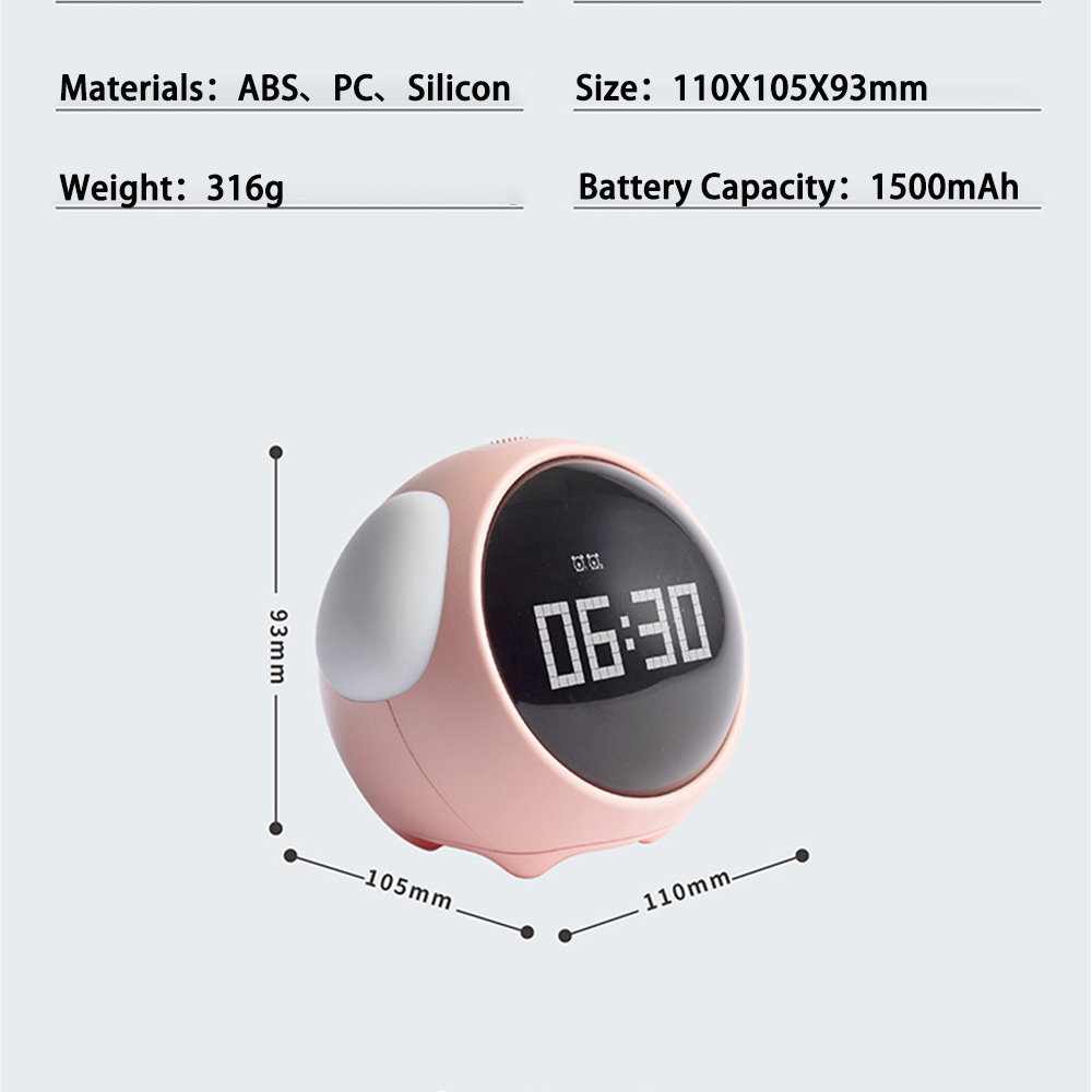 Youpin Xiaomi Cute Expression Alarm Clock Multi Function Digital LED Voice Controlled Light Bedside Thermometer Clock For Home | Fugo Best