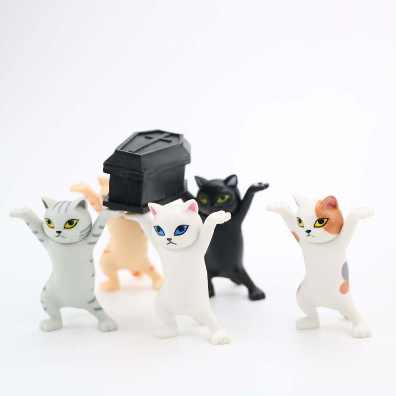 Cat pen holder black cat without coffin bracket Kids Funny Cat Pen Holder Kids Adult Doll Toy Gift Weightlifting Cat Pen holders | Fugo Best