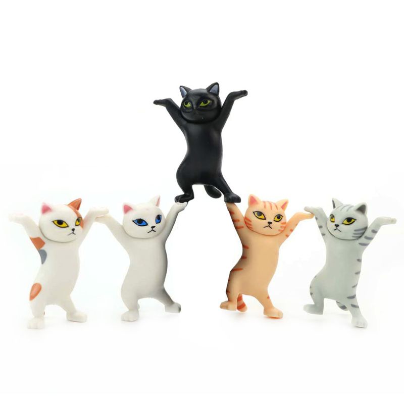 Cat pen holder black cat without coffin bracket Kids Funny Cat Pen Holder Kids Adult Doll Toy Gift Weightlifting Cat Pen holders | Fugo Best