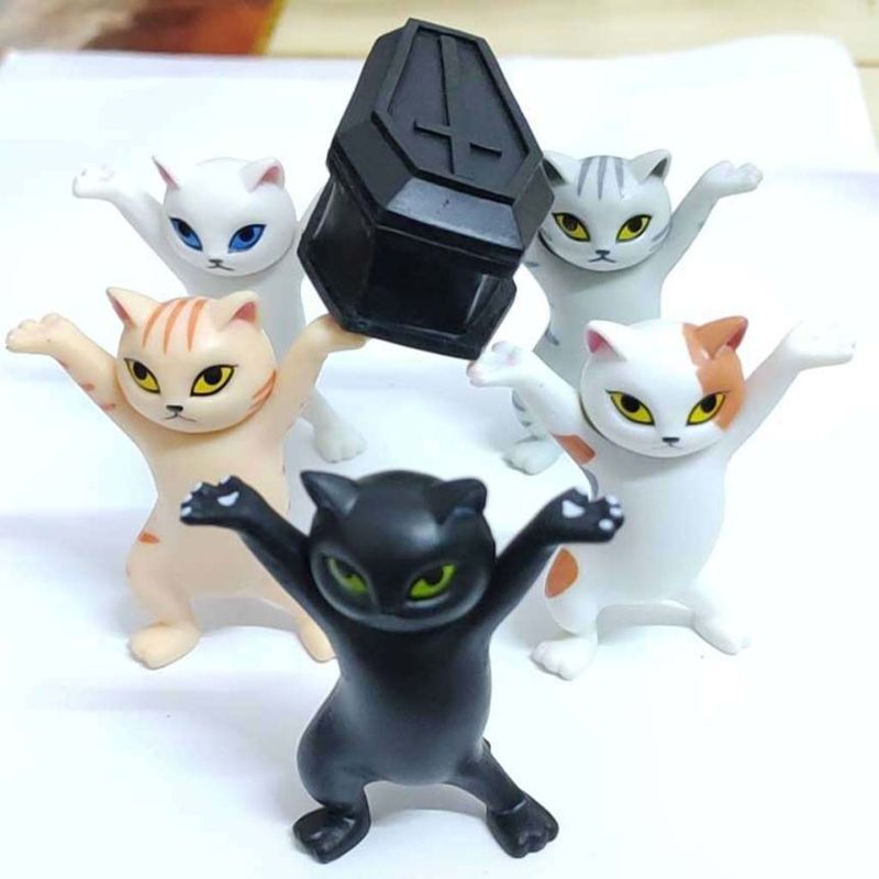 Cat pen holder black cat without coffin bracket Kids Funny Cat Pen Holder Kids Adult Doll Toy Gift Weightlifting Cat Pen holders | Fugo Best