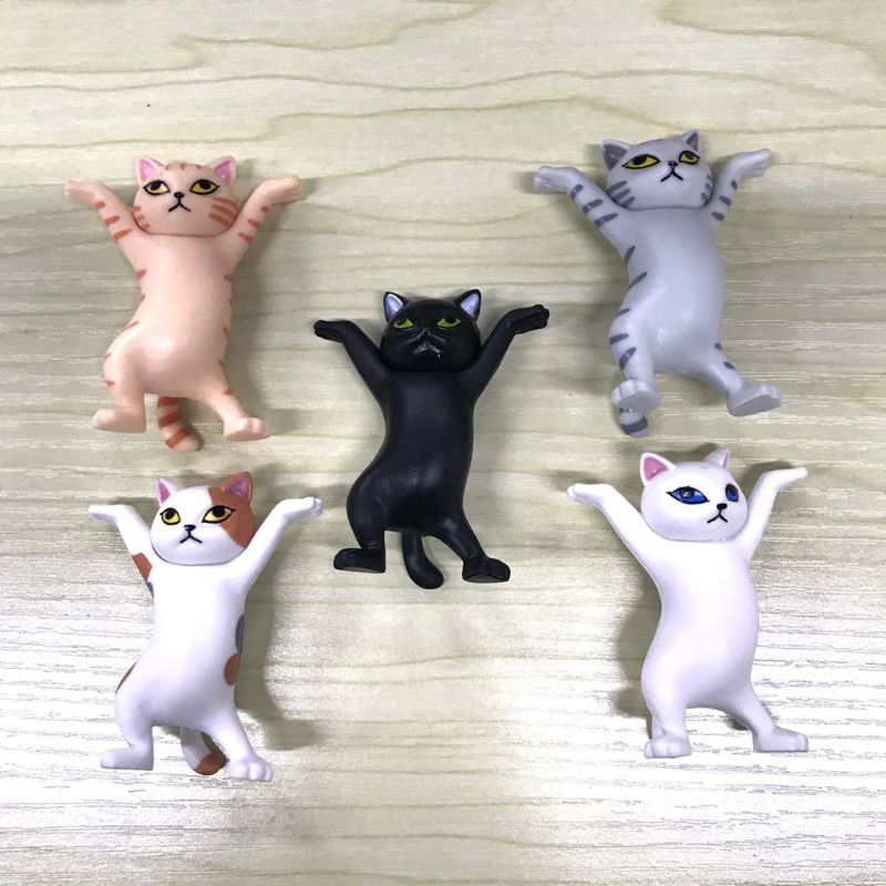 Cat pen holder black cat without coffin bracket Kids Funny Cat Pen Holder Kids Adult Doll Toy Gift Weightlifting Cat Pen holders | Fugo Best
