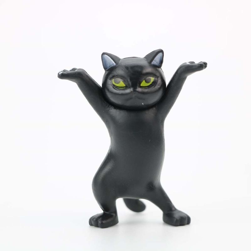 Cat pen holder black cat without coffin bracket Kids Funny Cat Pen Holder Kids Adult Doll Toy Gift Weightlifting Cat Pen holders | Fugo Best