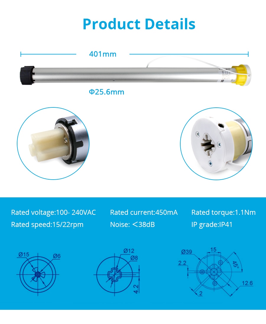 Smart Roller Shade MotorRF Remote Control for 37mm 38mm Tube Motorized Electric Shutter Engine Broadlink | Fugo Best