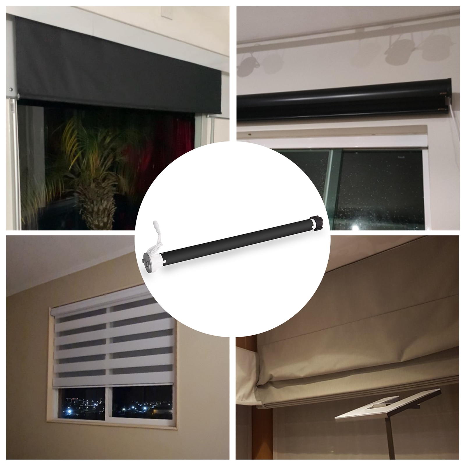 Tuya WiFi Tubular Intelligent Rechargable Curtain Motor for 38mm Tube Intelligent Electric Curtain Motors for Alexa Google | Fugo Best