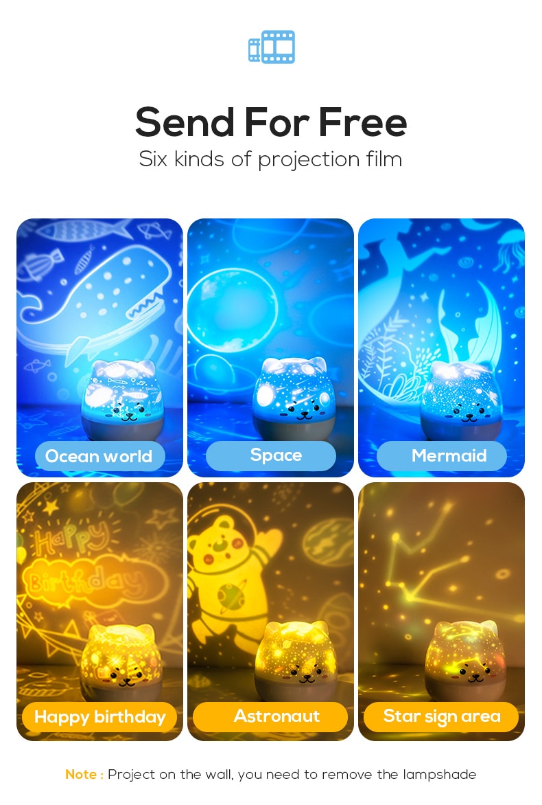Star Projector Light Colorful Music LED Night Lights For Kids USB Charging/Rotatable/Sing Project lamp Bedroom Party MOONSHADOW | Fugo Best