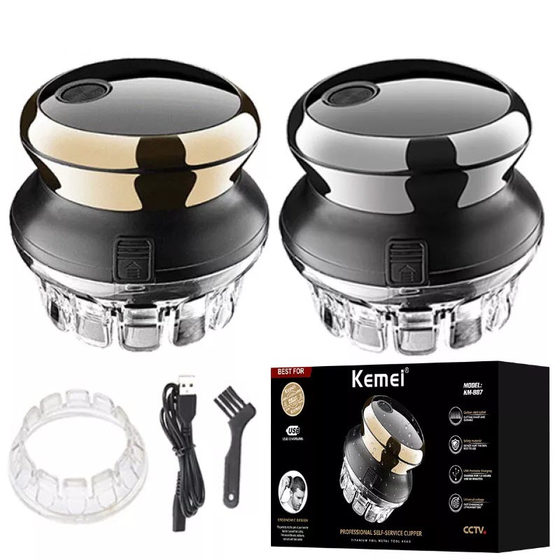 Kemei 887 UFO Electric Even Cut Rotary Hair Trimmer for Men Washable Rechargeable Hair Clipper Machine Home Haircut Kit | Fugo Best