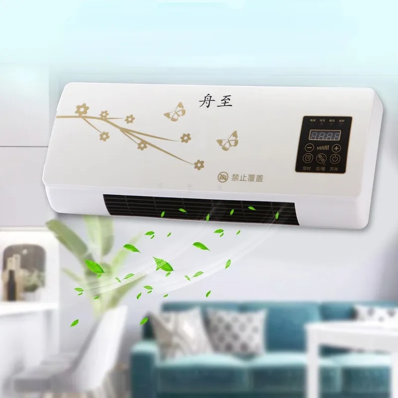 220V Warm Fan Dual Electric Heater Bathroom Wall Hanging Warmer Air Conditioner Heater Home Dormitory Timing Remote Control | Fugo Best