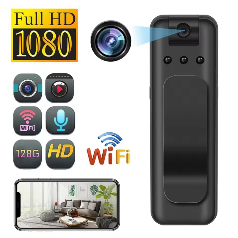 1080P HD Mini Camera Portable Recorder Outdoor Sports Photography Night Vision Camera 180 Rotating Camera support 128G TF Card | Fugo Best