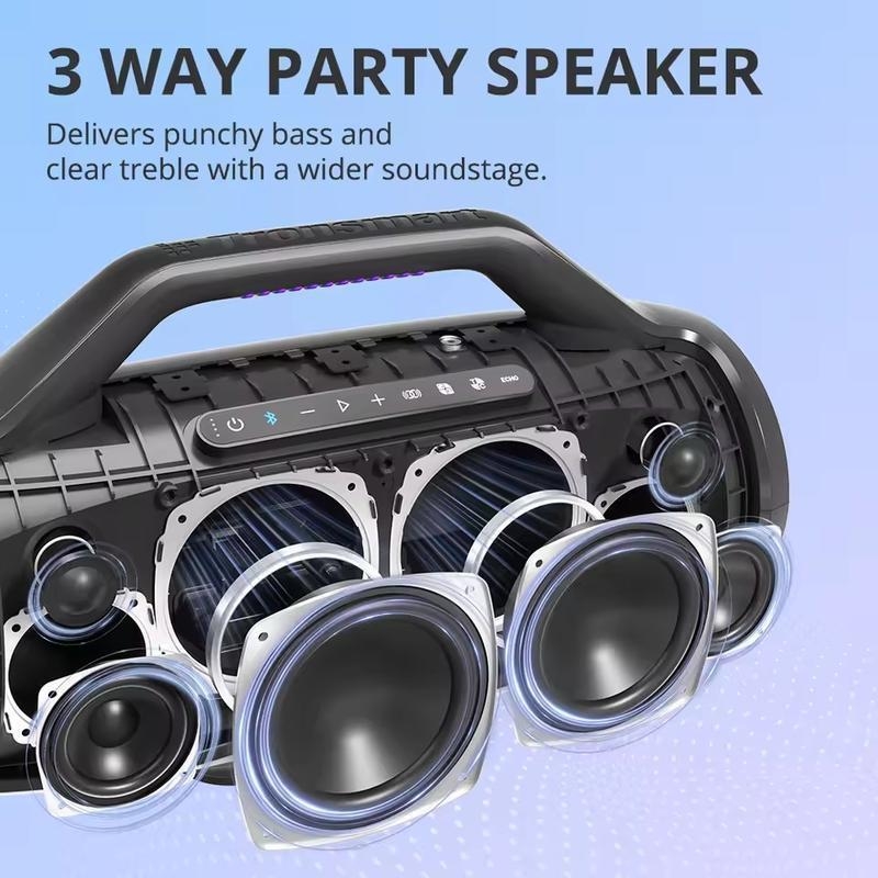 Tronsmart Bang Max Speaker Bluetooth Speaker with 130W, 3 Way Sound System, Sync Up 100+ Speakers, APP Control, Guitar/Mic Input | Fugo Best
