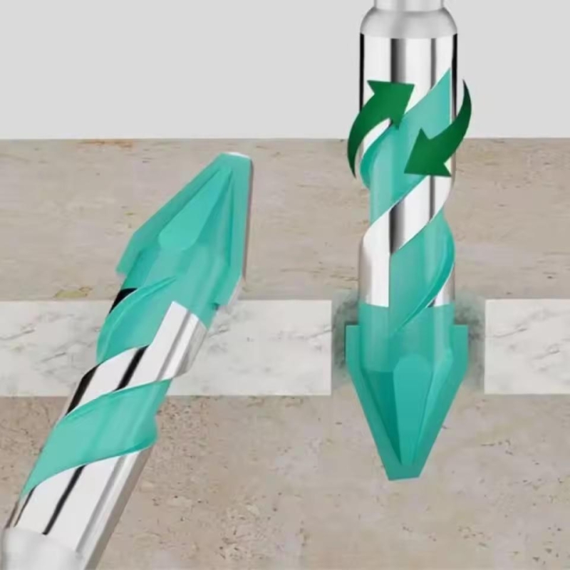 Ultra-High Hardness Sawtooth Drill Bit Four-Edged Hexagonal Shank Eccentric Drill Bit Serrated Skewed Head 6mm to 12mm Sizes | Fugo Best