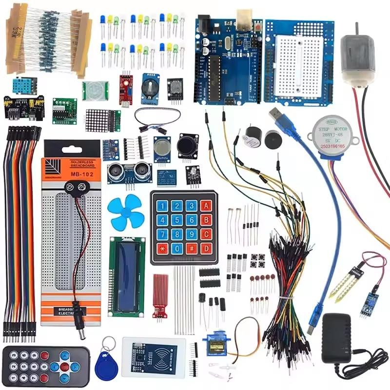 Complete learning Kit for Arduino R3 / Arduino IDE STEM Projects with Servo Cable Electrnoics Starter Kit Development Board | Fugo Best